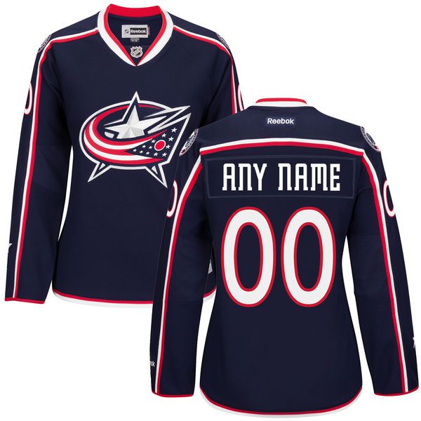 Women Columbus Blue Jackets Navy Premier Home Custom NHL Jersey->customized nhl jersey->Custom Jersey